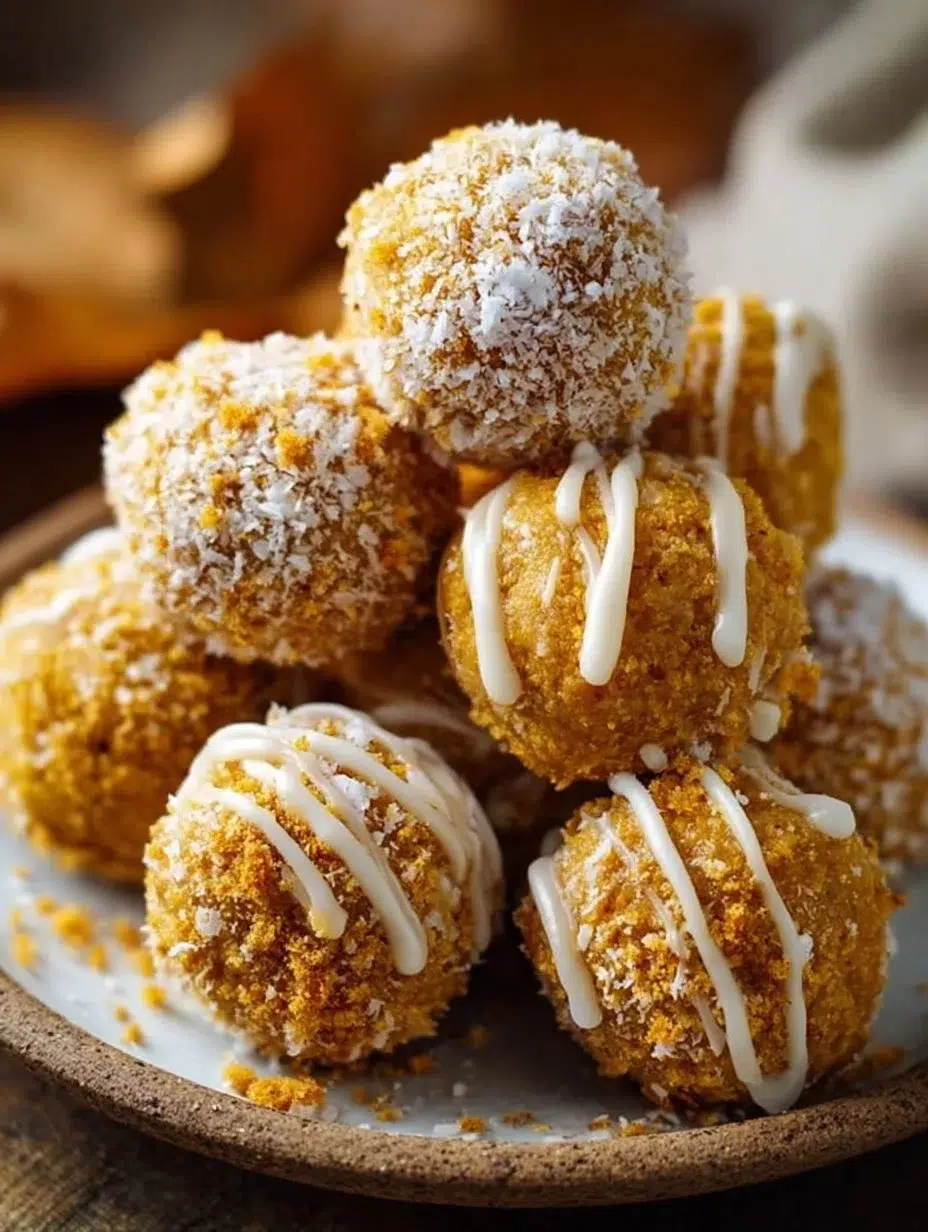 No-bake pumpkin cheesecake bites garnished with cinnamon and whipped cream
