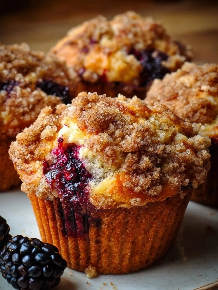 home 5 Delicious soft blackberry streusel muffins fresh out of the oven