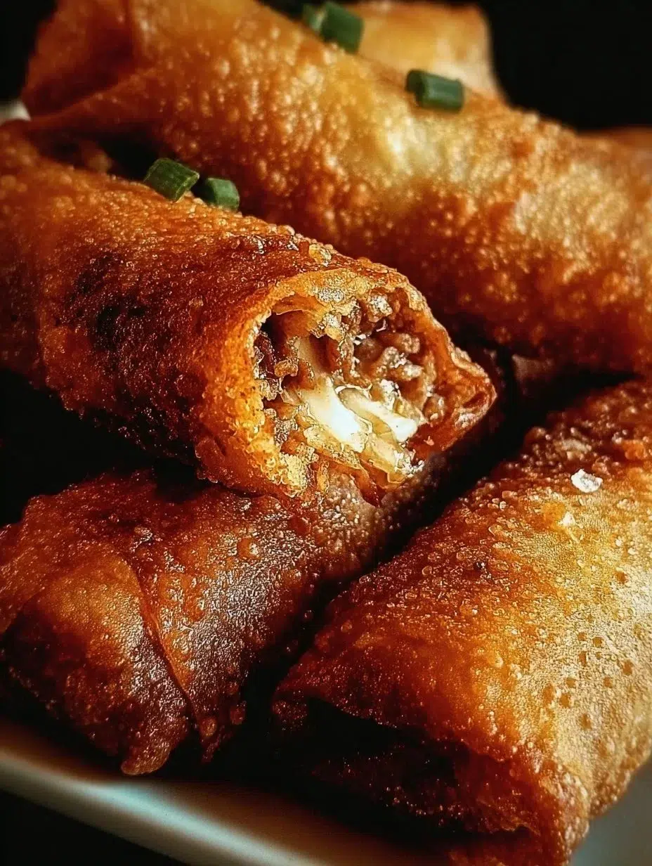 Voodoo-style egg rolls with a spicy filling and crispy exterior