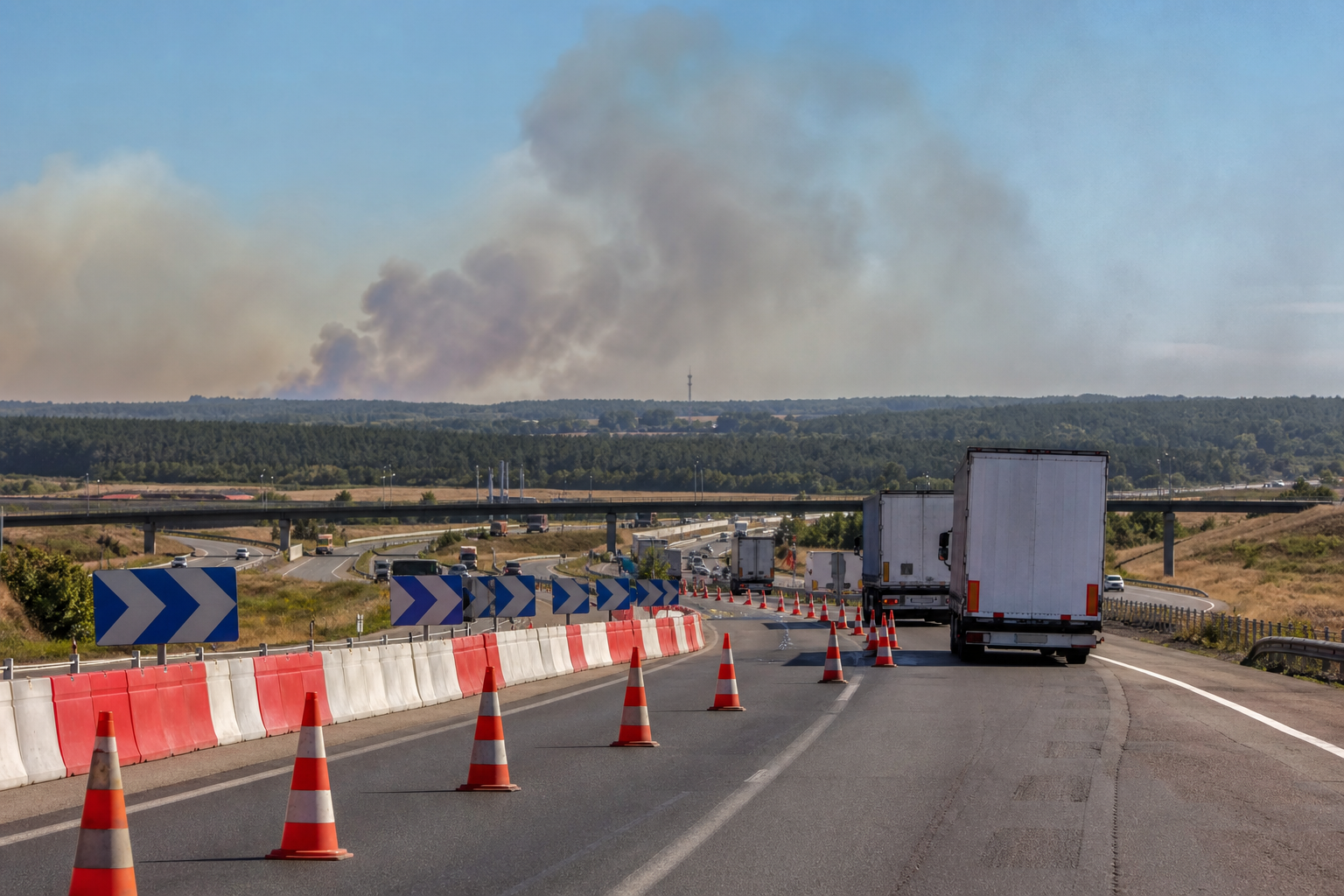 Incendies Gironde – Landes : l&rsquo;A63 toujours fermée ce mardi 28 juillet, bouchons et déviations