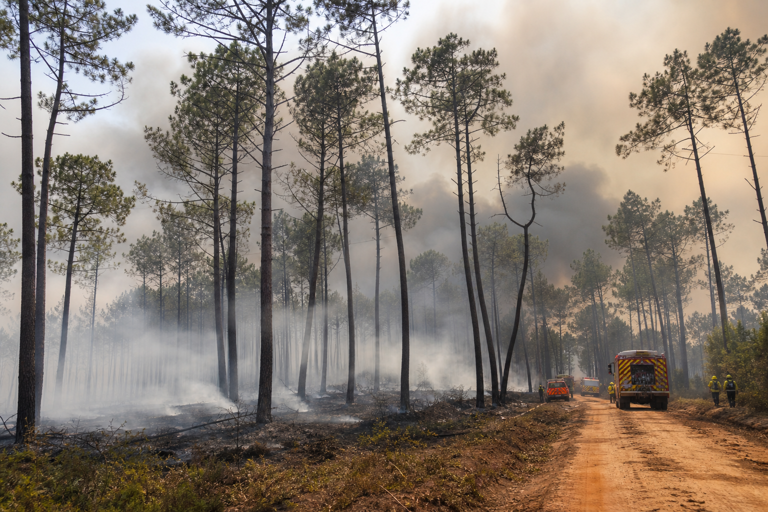 Incendie de Saumos / Le Porge : la mobilisation se poursuit au septième jour